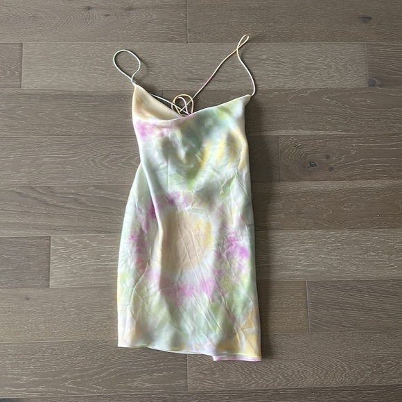 Zara Tie-Dye Satin Slip Dress - Picture 2 of 4